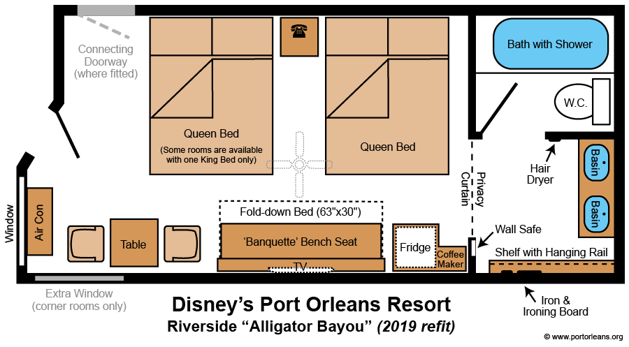 Port Orleans Alligator Bayou Room Layout 2019